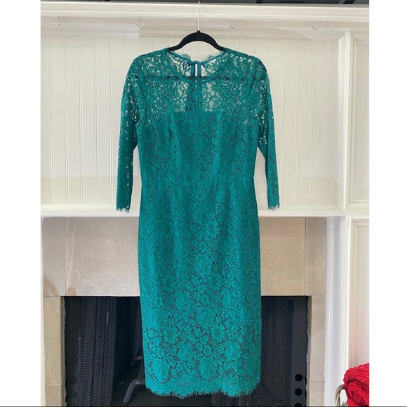 J. Crew Lace Sheath Dress in Spicy Jade - Picture 2 of 16